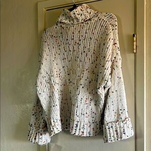 Speckled Knit Turtleneck Sweater